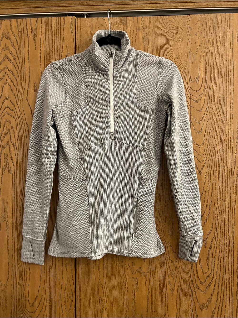 lululemon athletica Light Gray Zip-Up Performance Sweater